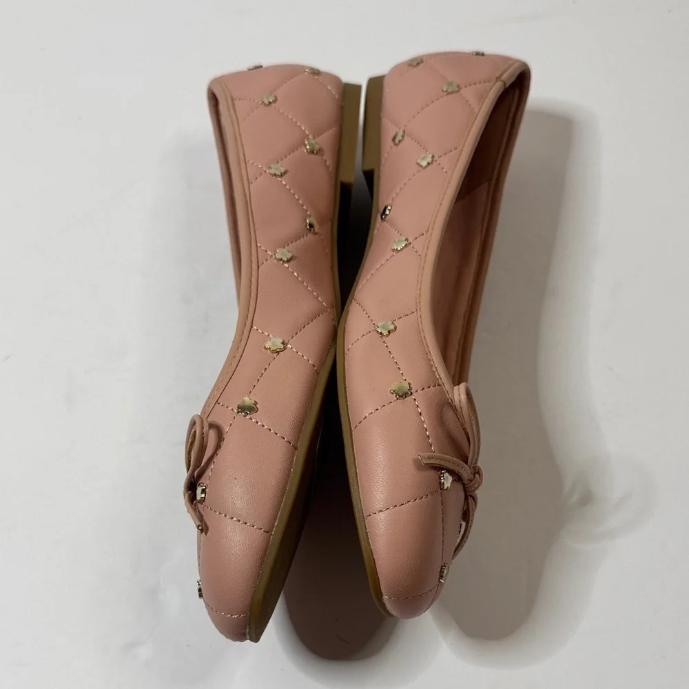 Ted Baker Libban Woman’s Dusty Pink Quilted ballerina Flats Size 40 New
